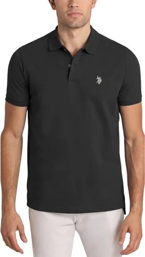 Vista 11 de Polo de piqué de algodón sólido para hombre con pequeño Pony Gris jaspeado