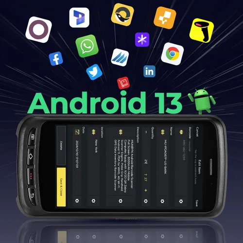 Vista 3 de MUNBYN Android 13 escáner de código de barras portátil computadora móvil 1D/2D QR, centro de reparación de EE. UU., 2 años de reparaciones sin