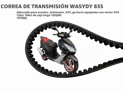 Vista 3 de 2-Pack 835-20-30 Correa de transmisión reforzada de carrera CVT de repuesto para GY6 125cc 150cc Caja larga 152QMI 157QMJ Motor, Compatible
