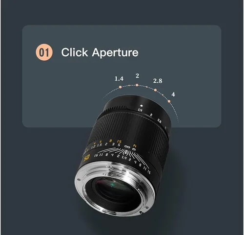 Vista 8 de TTArtisan Lente de cámara sin espejo F1.4 de 1.969 in F1.4 con gran apertura manual, montaje en L compatible con S1, S1R, S1H, S5, L, T, TL, TL2, CL