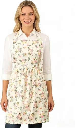 Vista 11 de Delantal de cocina con bolsillo para mujer, delantal vintage para hornear, adecuado para jardinería, regalo del Día de la Madre, regalo para esposa