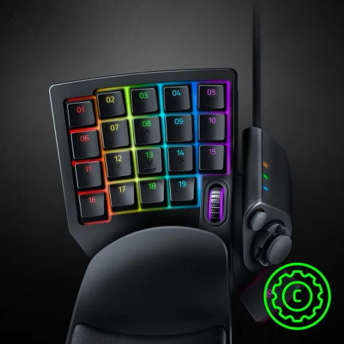 Vista 6 de Razer Teclado de juegos Tartarus V2: Interruptores de teclas de membrana Mecha - Teclado de una mano - 32 teclas programables - Iluminación Chroma