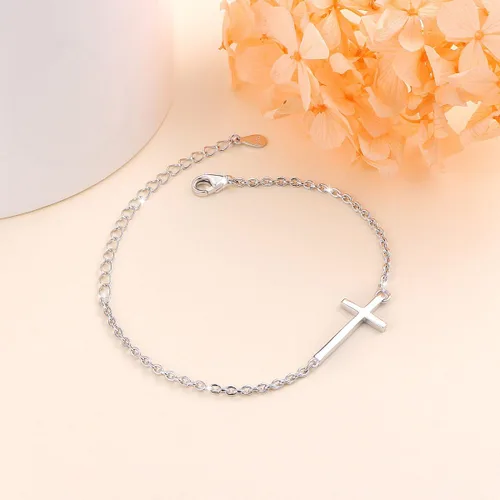 Vista 3 de ALPHM - Tobillera para de plata esterlina ajustable, para mujer