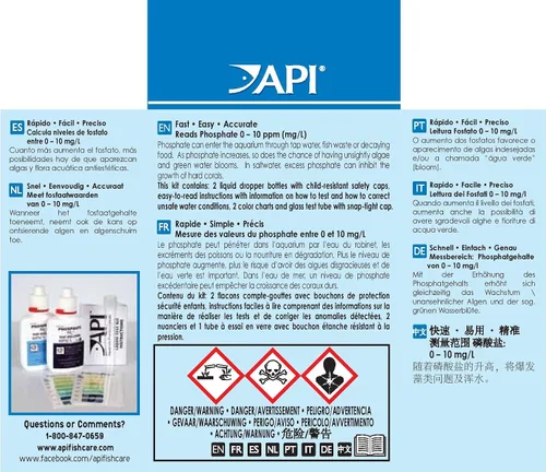 Vista 2 de API Kit de prueba de fosfato para agua dulce y salada, 64 onzas