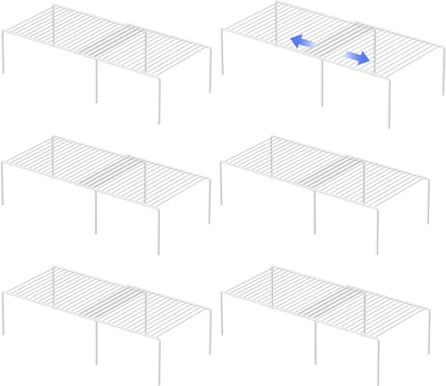 Vista 15 de Estante Expandible de Redrubbit, Organizador de Almacenamiento de Metal Resistente a la Oxidación para Cocina, Nevera, Baño, Negro
