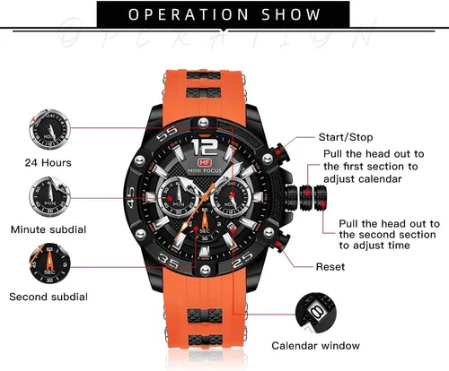 Vista 6 de AIMES Watch for Men Sport Military Waterproof Chronograph Mens Watches Analog Quartz Big Face Classic Stylish Fashion Casual Designer Business Work