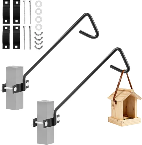Vista 19 de MIXXIDEA Kit de montaje para colgar en riel de cubierta de valla de 11 pulgadas de largo, gancho decorativo resistente para comederos de pájaros