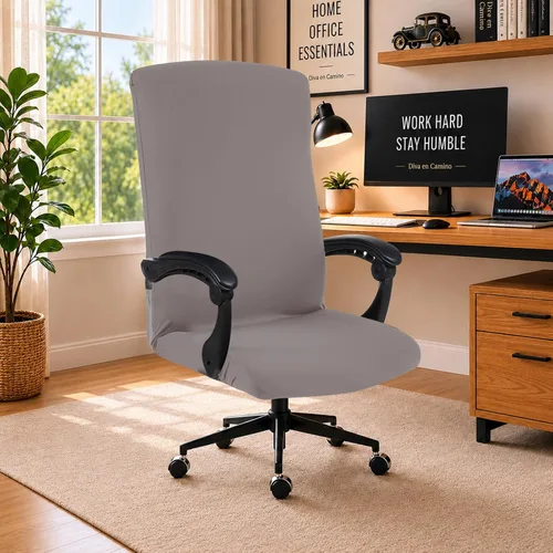 Vista 91 de Fundas elásticas resistentes al agua para sillas de computadora - Protectores lavables para respaldo giratorio y asiento para mascotas - Negro