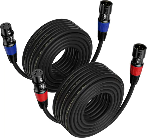 Vista 12 de EBXYA Paquete de 4 cables XLR de 3 pies, cable de micrófono macho a hembra con cable de altavoz blindado equilibrado