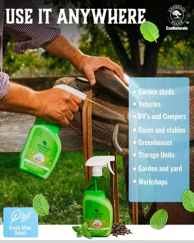Vista 2 de Spray de aceite de menta totalmente natural, espray de aceite de menta para ratones y ratas, 16 onzas, listo para usar