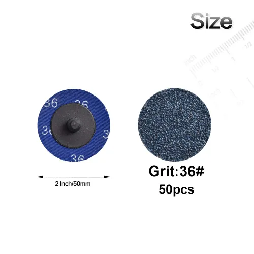 Vista 2 de Tshya Quick Change Grinding Disc, 50 Pcs 2 inch Sanding Discs, Zirconia Coated Roll Lock Disc for Surface Prep (36 Grit)