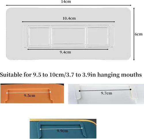 Vista 2 de AUNMAS Paquete de 6 unidades de repuesto adhesivo para carrito de ducha Resina, ganchos de pared adhesivos fuertes, para bocas colgantes de 9,5 a