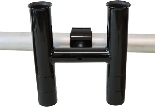Vista 7 de Soporte para caña de pescar T-Top Twin Aluminio con abrazadera de 1-1/2 ", 1-7/8 ", 2 pulgadas horizontal o vertical torre de pesca/poste