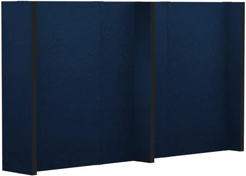 Vista 19 de EverPanel - Kit de pared modular de 7 x 7 pies, color azul oscuro SoundSorb con ribete negro, divisor de habitación, paneles de pared entrelazados