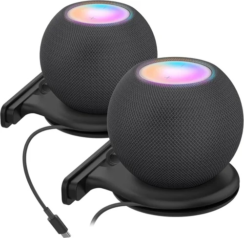 Vista 9 de AHASTYLE HomePod - Soporte de pared para mini soporte de ABS [Gestión de cables integrada] Soporte estable para HomePod Mini