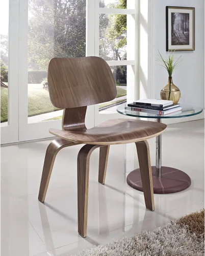 Vista 12 de Modway Fathom Mid-Century - Silla moderna de madera contrachapada moldeada para cocina y comedor en color natural Nuez