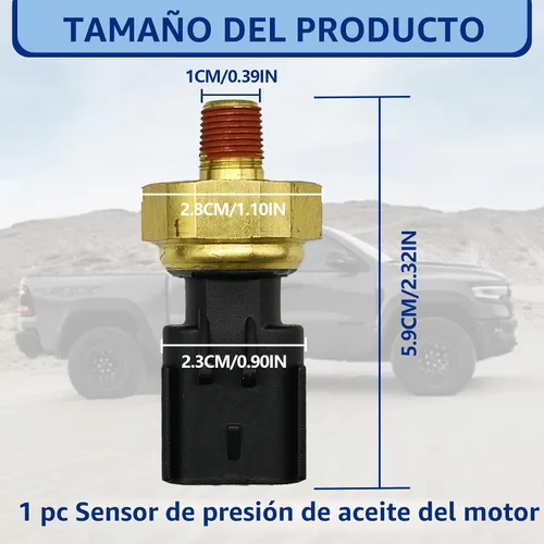 Vista 2 de Sensor de presión Sensor de presión de aceite del motor Sensor de interruptor emisor 5149062AA 05149062AA 5149064AA 5149062AB Compatible con Ram