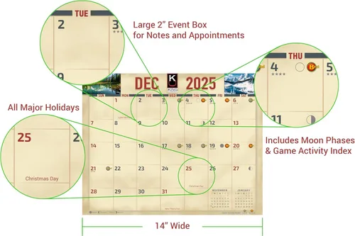 Vista 9 de The KING Company-Monster Calendars - Calendario de pared 2024 de la serie Signature de Monster Bucks & Bulls de 16 meses, tamaño XL, 14 x 22