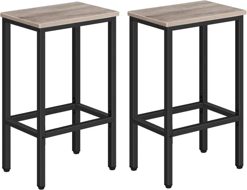 Vista 17 de MAHANCRIS Taburetes de bar, juego de 2 sillas de bar con reposapiés, taburetes de comedor de 2 piezas, 25.8 pulgadas de altura, taburetes de bar