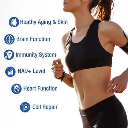 Vista 4 de Suplemento NAD - NAD nicotinamida ribósido resveratrol 1000 mg para hombres mujeres, NAD liposomal Plus para energía antienvejecimiento, suplemento