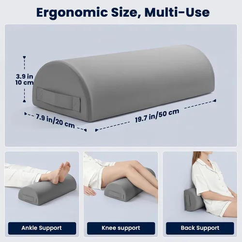 Vista 3 de Almohada de rodilla para dormir de espalda, almohada refrescante para piernas, almohada de espuma viscoelástica debajo de la rodilla para dormir
