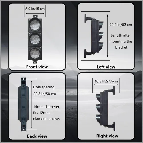 Vista 8 de 100-3 4pulg 100mm Luz de Semáforo de Parada/Circulación/Botón de Control/Lámpara LED AC 85-265V, Carcasa de PC Resistente al Agua IP65