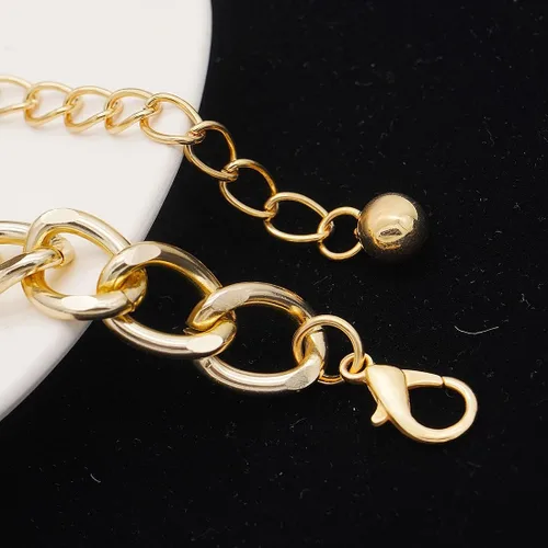 Vista 5 de Suyi Cinturón de cadena multicapa Cinturones de cadena de metal con diamantes de imitación para mujer Cadena de cintura dorada punk Dorado