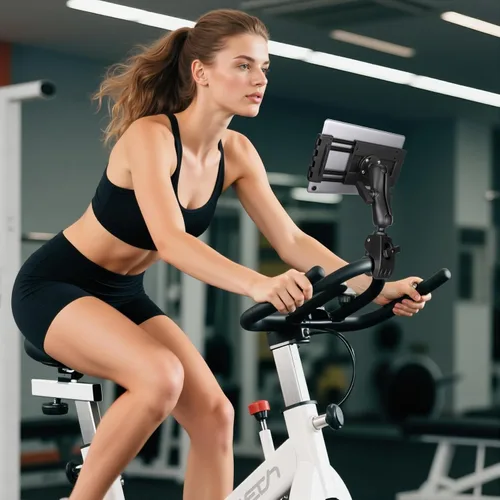Vista 6 de Soporte de aluminio para tablet iPad, soporte para tableta de cocina para UTV/escritorio/silla/bicicleta de fitness/soporte de micrófono/bicicleta