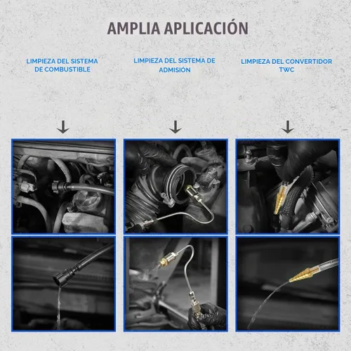 Vista 5 de Kit de Limpiador de Inyectores de Combustible CMTOOL, Kit de Limpieza del Sistema de Combustible Automotriz, Herramienta de Limpieza de 1000ML sin