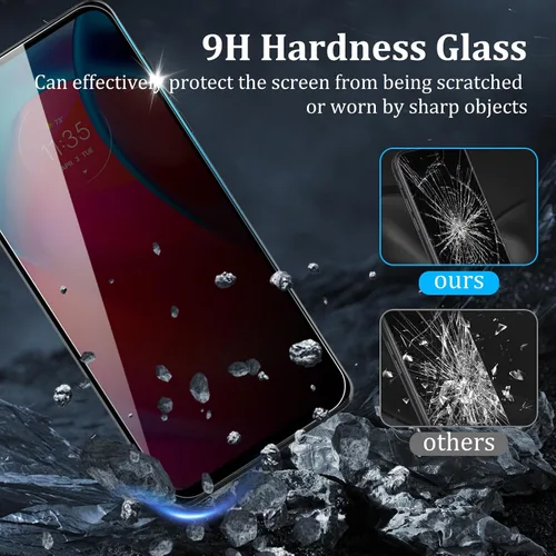 Vista 4 de Paquete de 4 protectores de pantalla de privacidad para Motorola Moto G Stylus 5G (2021) con 2 protectores de lente de cámara, dureza 9H, antiespía