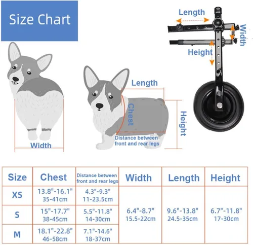 Vista 9 de Dog Wheelchair, for Back Legs, Pet/Doggie Doggy Adjustable Doggy Light Weight Dog&Cat&Pets, with Leg Brace and Hip Support, for Injured, Disabled