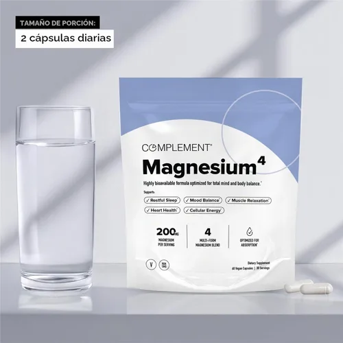 Vista 3 de COMPLEMENT Magnesio - Complejo de 4 formas biodisponibles - Malato, Taurato, Bisglicinato, Orotate - Suplemento para relajación, recuperación