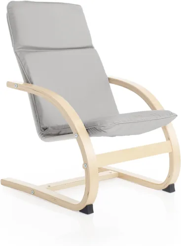 Vista 7 de Guidecraft Kiddie Rocker - Silla de madera acolchada azul para niños pequeños - Muebles para el hogar y la escuela para niños
