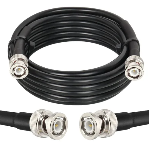 Vista 12 de MOOKEERF Cable BNC de 1 pie, paquete de 2 unidades de baja pérdida KMR240 BNC macho a macho cable coaxial de 50 ohmios para radioaficionado