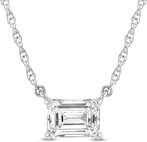 Vista 18 de La Joya 1/2-2 CT Lab Grown Diamond Necklace 14K White Gold Multi Shape Oro blanco