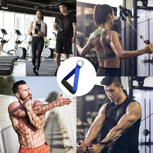 Vista 4 de Asas de ejercicio de alta calidad, mango de bandas de resistencia, mango de fitness, asas de entrenamiento, mango de espuma densa, mango de repuesto
