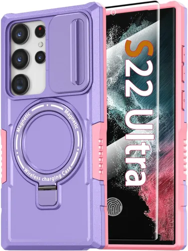 Vista 55 de Funda magnética para Samsung Galaxy Note 20 Ultra con soporte de anillo [con protector de pantalla] [Compatible con carga inalámbrica MagSafe] Funda