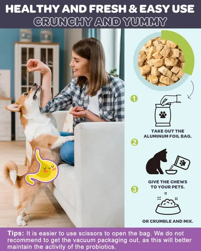 Vista 10 de NATURE TARGET Probióticos para perros, sabor a salmón, 120