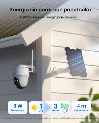 Vista 3 de Cámara de seguridad inalámbrica para exteriores, alimentación solar con visión nocturna 2K, Wi-Fi de 2.4/5 GHz, conversación de 2 vías, funciona