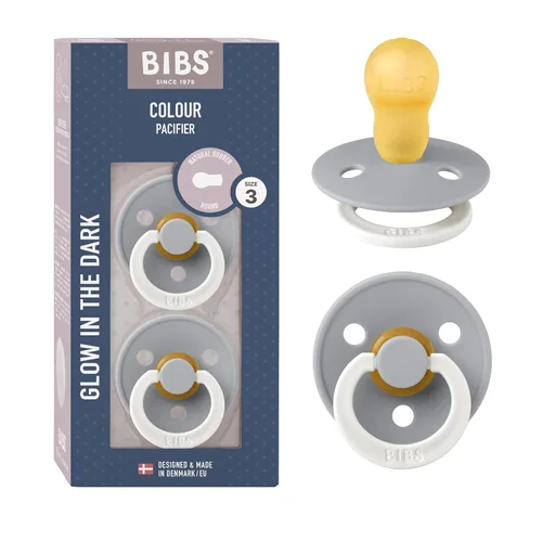 Vista 156 de BIBS - Paquete de 2 chupetes para bebés, goma natural libre de bisfenol A, hechos en Dinamarca, colección Colour, para bebés de 18+ meses, azul bebé
