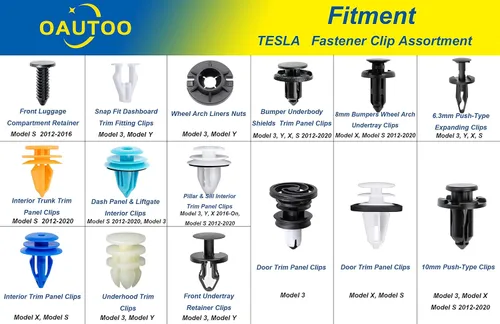 Vista 3 de 150 piezas para Tesla Body Interior y Exterior Retenedor Clip Clip Surtido