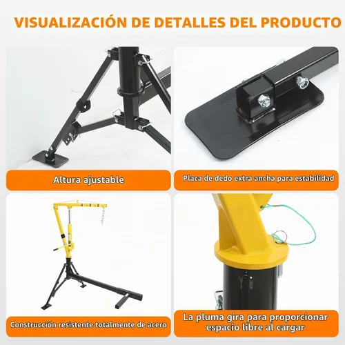 Vista 5 de MaxxHaul 70238 Grúa instalada en el gancho del receptor, 1000lb Capacidad