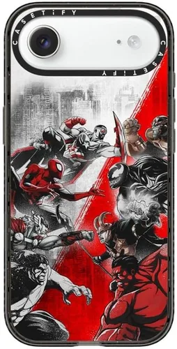 Vista 142 de CASETiFY Funda para iPhone Air, compatible con MagSafe Marvel VS CoLab Protección contra caídas de grado militar 4x de 8.2 pies Funda Capitán