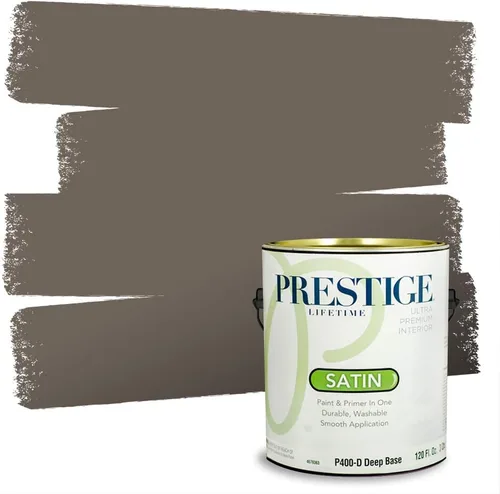 Vista 42 de PRESTIGE Pinturas Pintura Exterior e Imprimación en Uno, 1 Galón, Mate, Combinación Comparable de Sherwin Williams* Black Magic* SW6991-PCM
