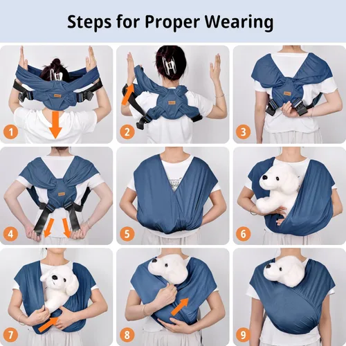 Vista 7 de CUBY Transportador para perros pequeños, arnés frontal para mascotas, manos libres, ajustable, para gatos, de algodón suave que reduce el dolor, Azul