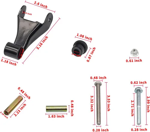 Vista 5 de Drive-up Kit de grillete trasero metálico para carrito de golf, incluye buje y fundas para modelos 2004-2013 Club Car Precedent 102506201 102506301