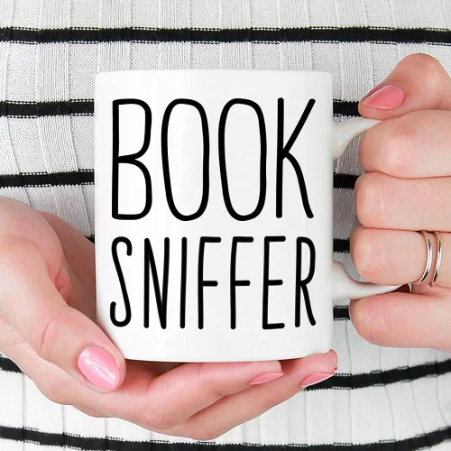Vista 2 de Taza de café con diseño de libro, divertida taza bibliófila, libro libro librero, librero, regalos para amantes de la librería (11 onzas)