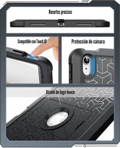 Vista 7 de MoKo Funda para iPad (A16) de 11ª/10ª generación 2025/2022, resistente a prueba de golpes, doble capa protectora de cuerpo completo, protector