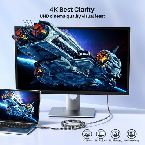 Vista 8 de ZeroneTeck Cable USB C de 6 pulgadas 0.5 pies, Transferencia de Datos de Alta Velocidad 20Gbps Corto, Cable USB C 3.2 Gen 2×2 100W PD de Carga