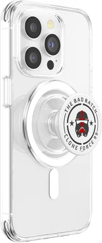 Vista 4 de Star Wars: Bad Batch Clone Force 99 Casco rojo y gris PopSockets MagSafe PopGrip para iPhone